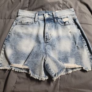 High rise boyfriend midi shorts